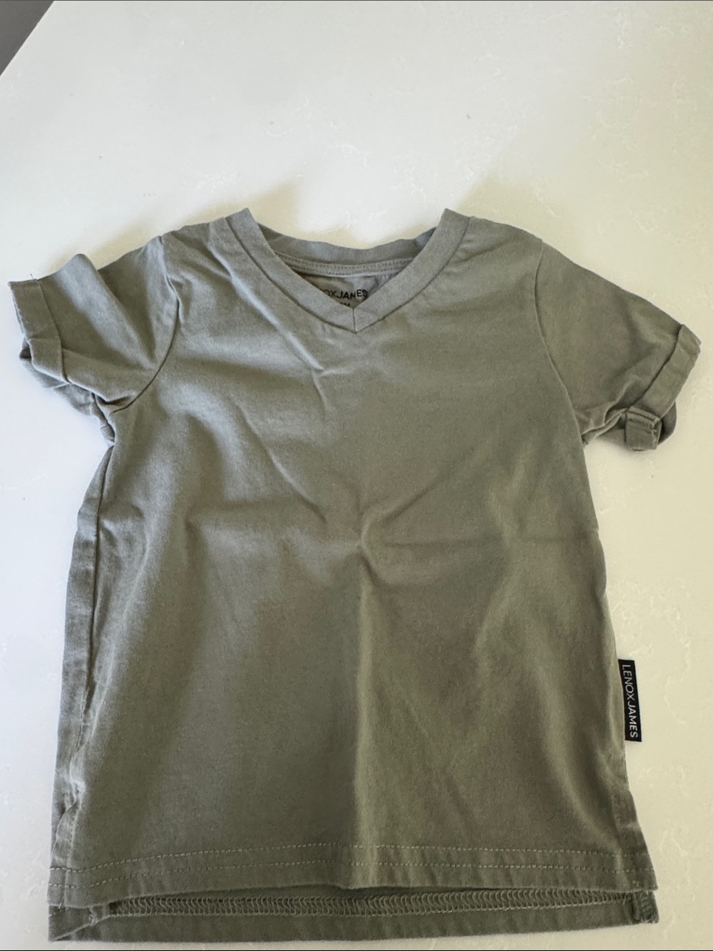 Classic Olive V-Neck Kids Tee